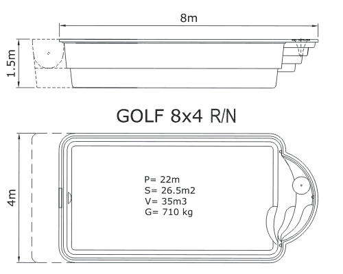 Piscina Golf 8 x 4 Na